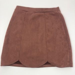 Charlotte Russe Velvet Salmon Color Skirt Small